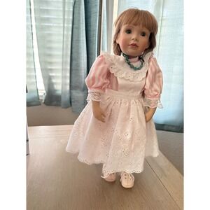 Vintage Maryann Oldenburg creative Co Porcelain Doll 18" Green Eyes